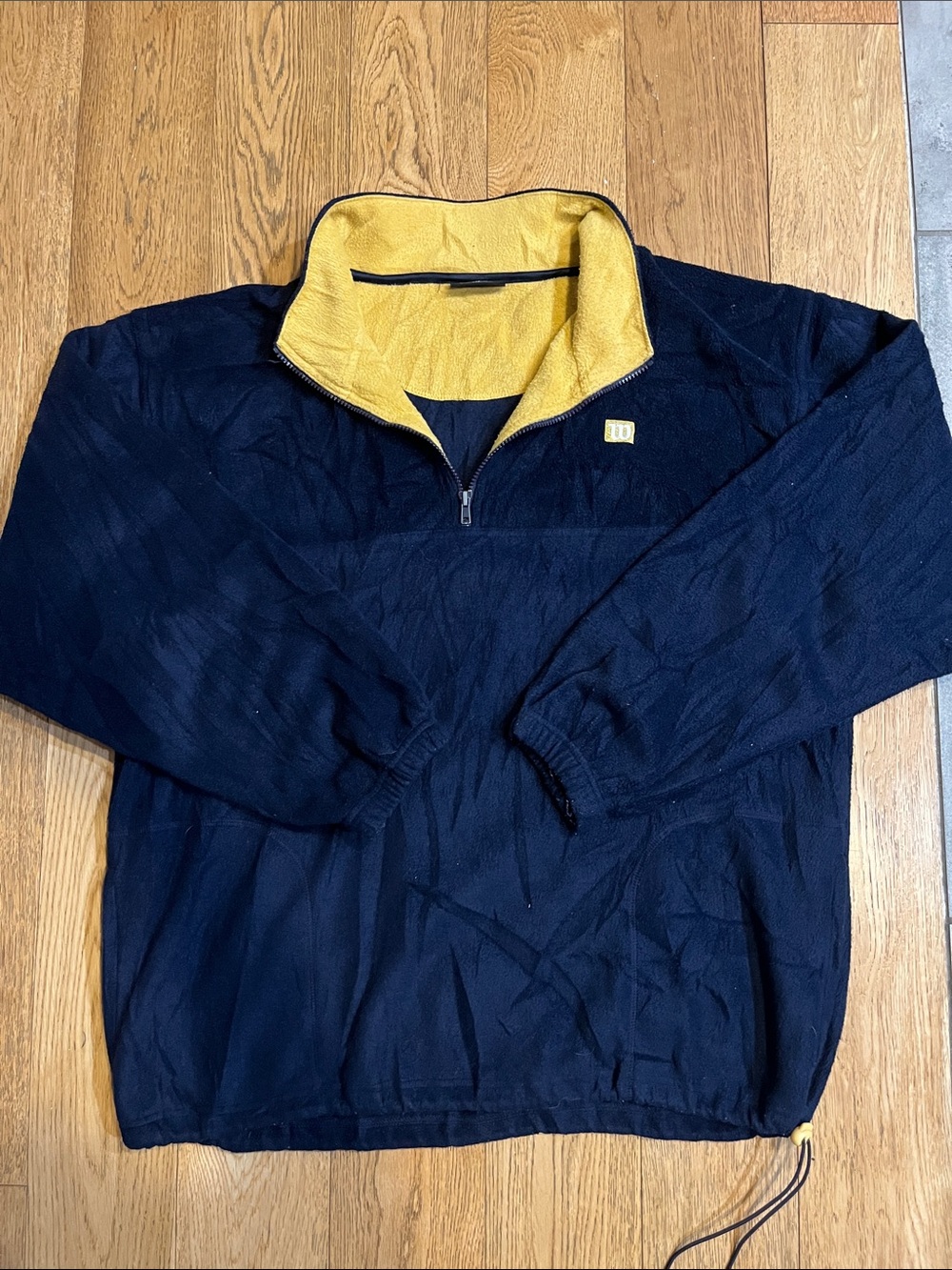 Wilson Navy Half-Zip Windbreaker with Yellow Lined Collar